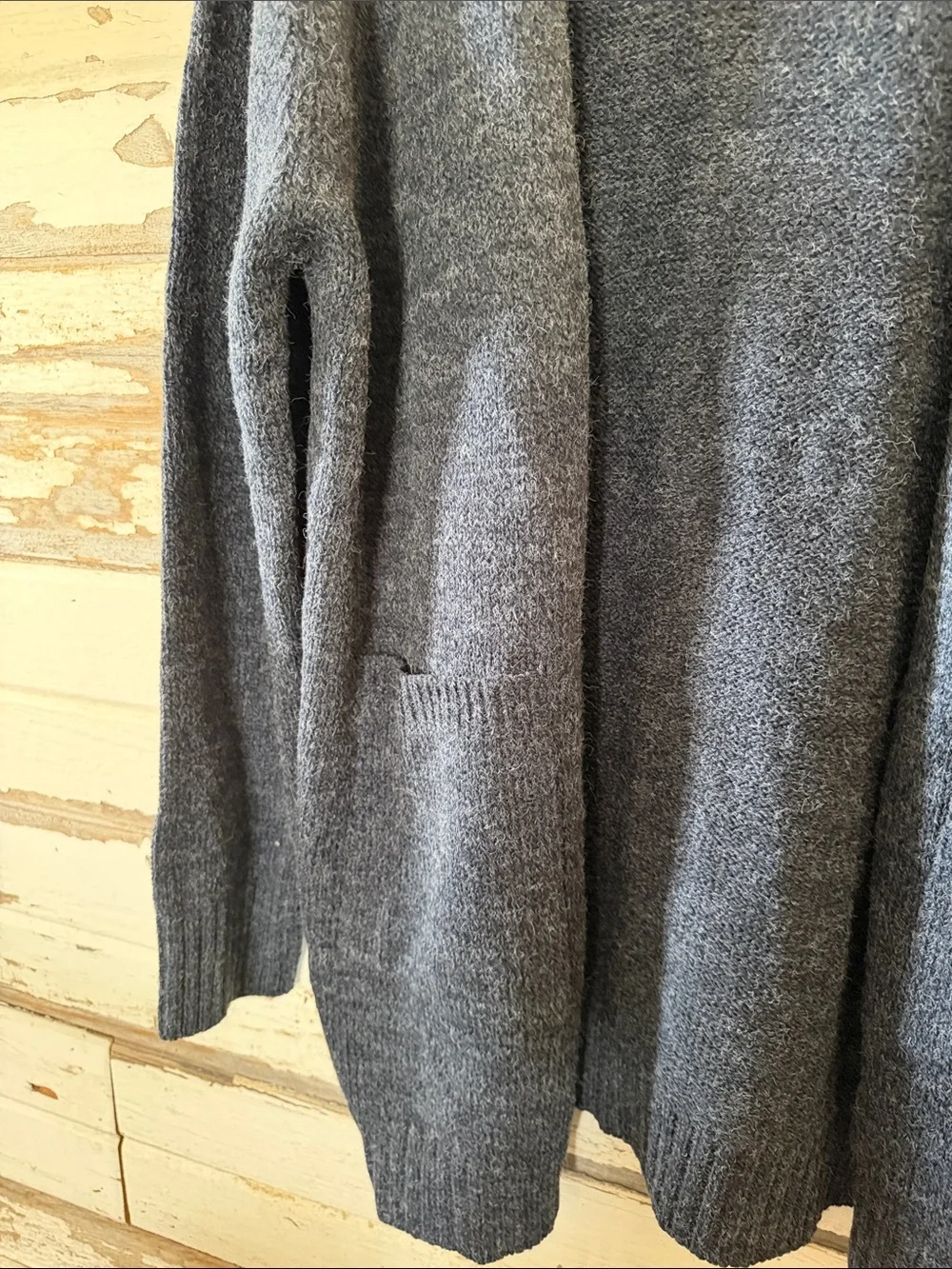 Zenana Outfitters Charcoal Open-Front Pocket Cardigan